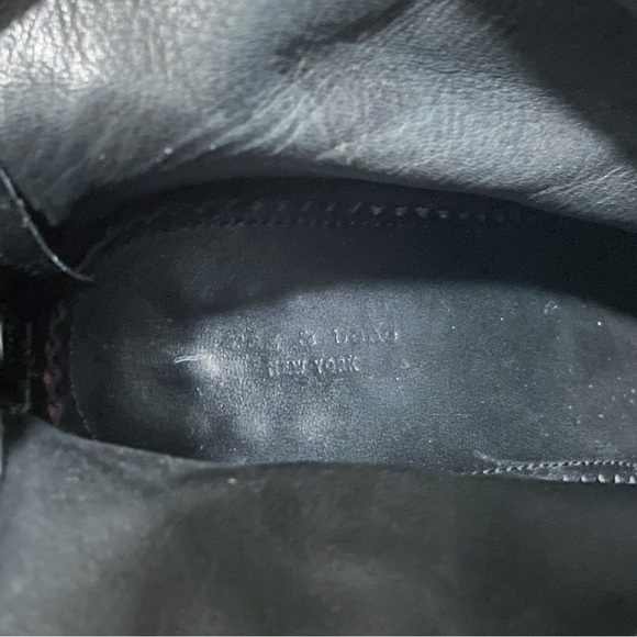 Rag & Bone Harrow Back Zip Black Leather Ankle Boots - Picture 10 of 10